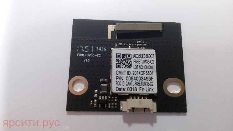 Плата разъемов WI-FI Модуль F88ETUM35-C2 V1.0 для Telefunken Lcd Телевизор Tf-Led65S37T2Su Новое арт. 5067
